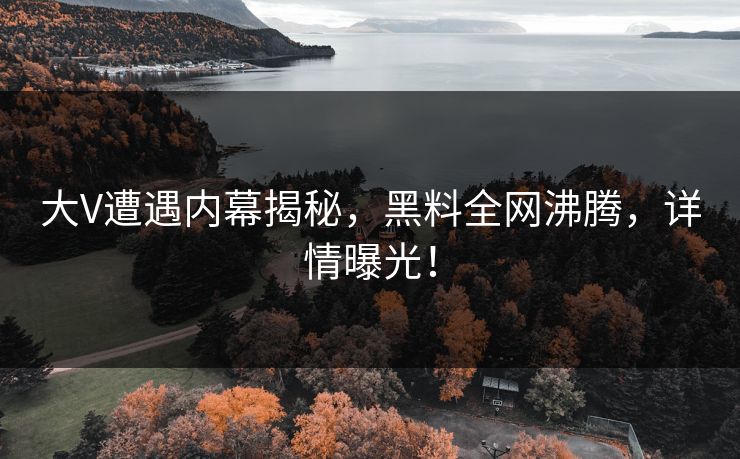 大V遭遇内幕揭秘，黑料全网沸腾，详情曝光！