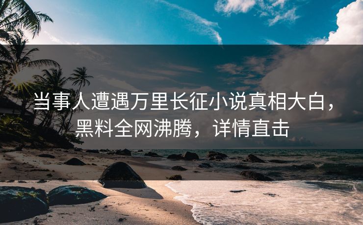 当事人遭遇万里长征小说真相大白，黑料全网沸腾，详情直击
