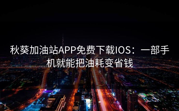 秋葵加油站APP免费下载IOS：一部手机就能把油耗变省钱