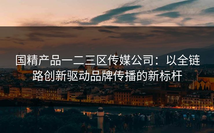 国精产品一二三区传媒公司：以全链路创新驱动品牌传播的新标杆